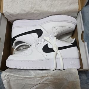 Nike Air Force 1 GS White and Black Sneakers